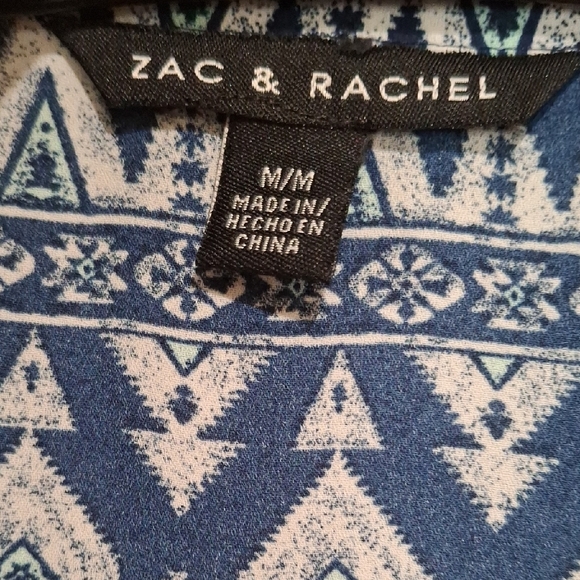 Zac & Rachel Navy and White Sleeveless Blouse Size M - Picture 2 of 9